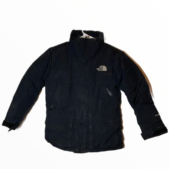 The North Face HyVent Down Jacket Full Zip High Neck Zip Pocket Black XS - Picture 1 of 5
